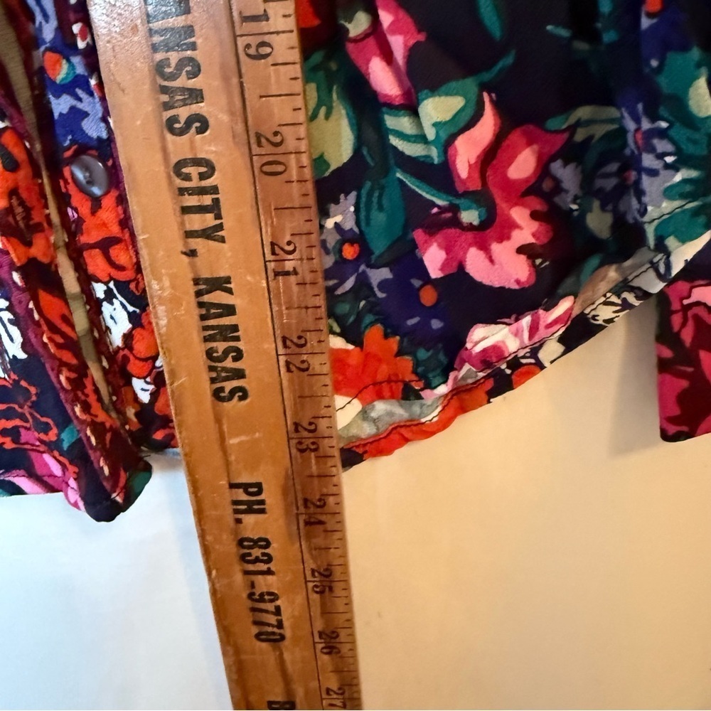 Anthropologie Floreat Pajama Set 2 piece XSmall Floral Colorful Top & Pants Boho - Picture 12 of 13